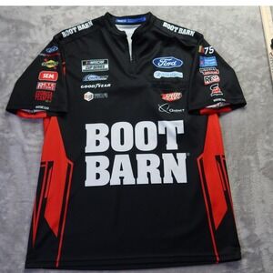 Sparco NASCAR Front Row Motorsports Boot Barn Jersey Shirt L Ford Crew Used